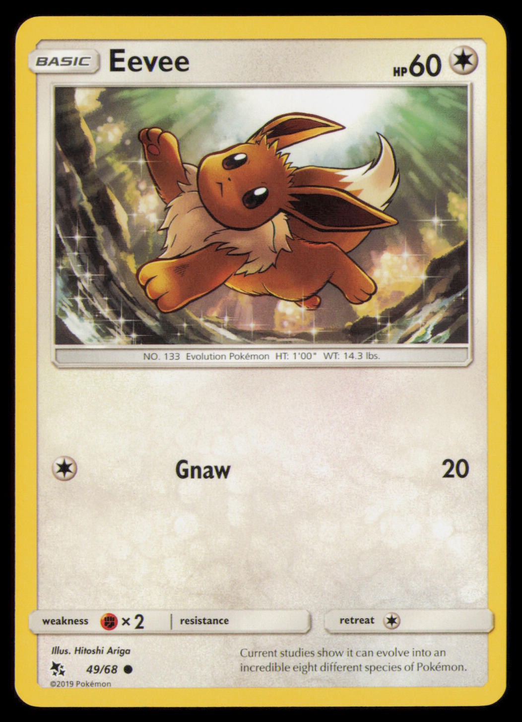Eevee 49/68 Common Hidden Fates Pokemon Near Mint