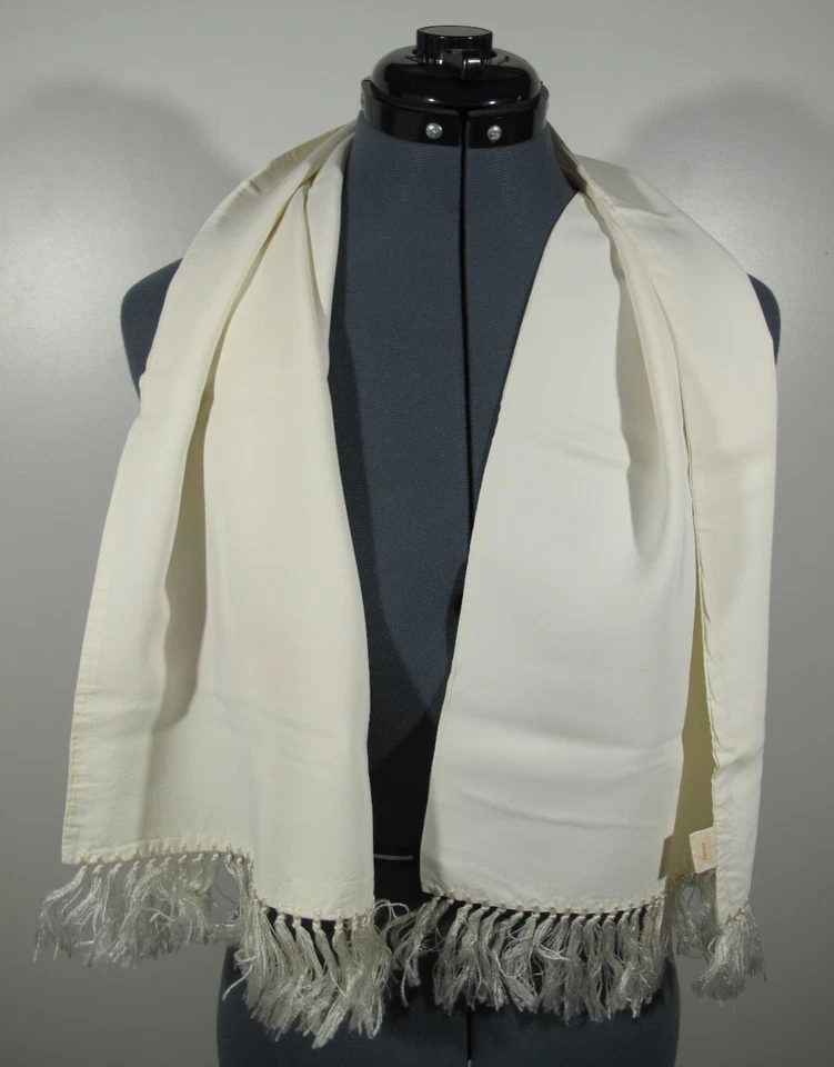 Lote de 5 Bufanda De Colección Caballeros Ópera-Aviación Crema Borlas Diseños Geométricos Foto 3 de 4