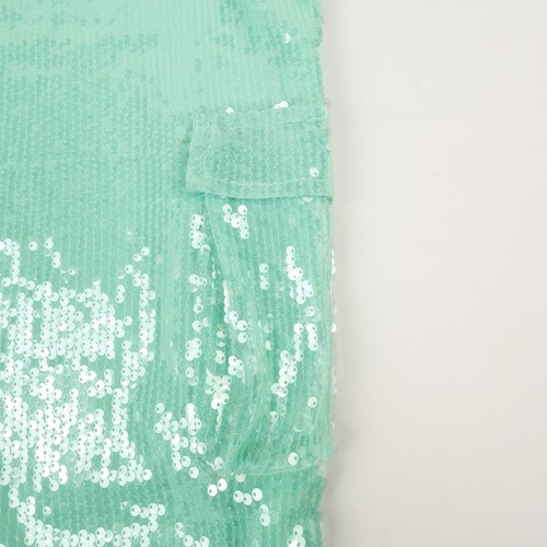 Pantalones cargo Missguided para mujer 10 lentejuelas verde brillante Co-Ord Y2K - Imagen 8 de 10