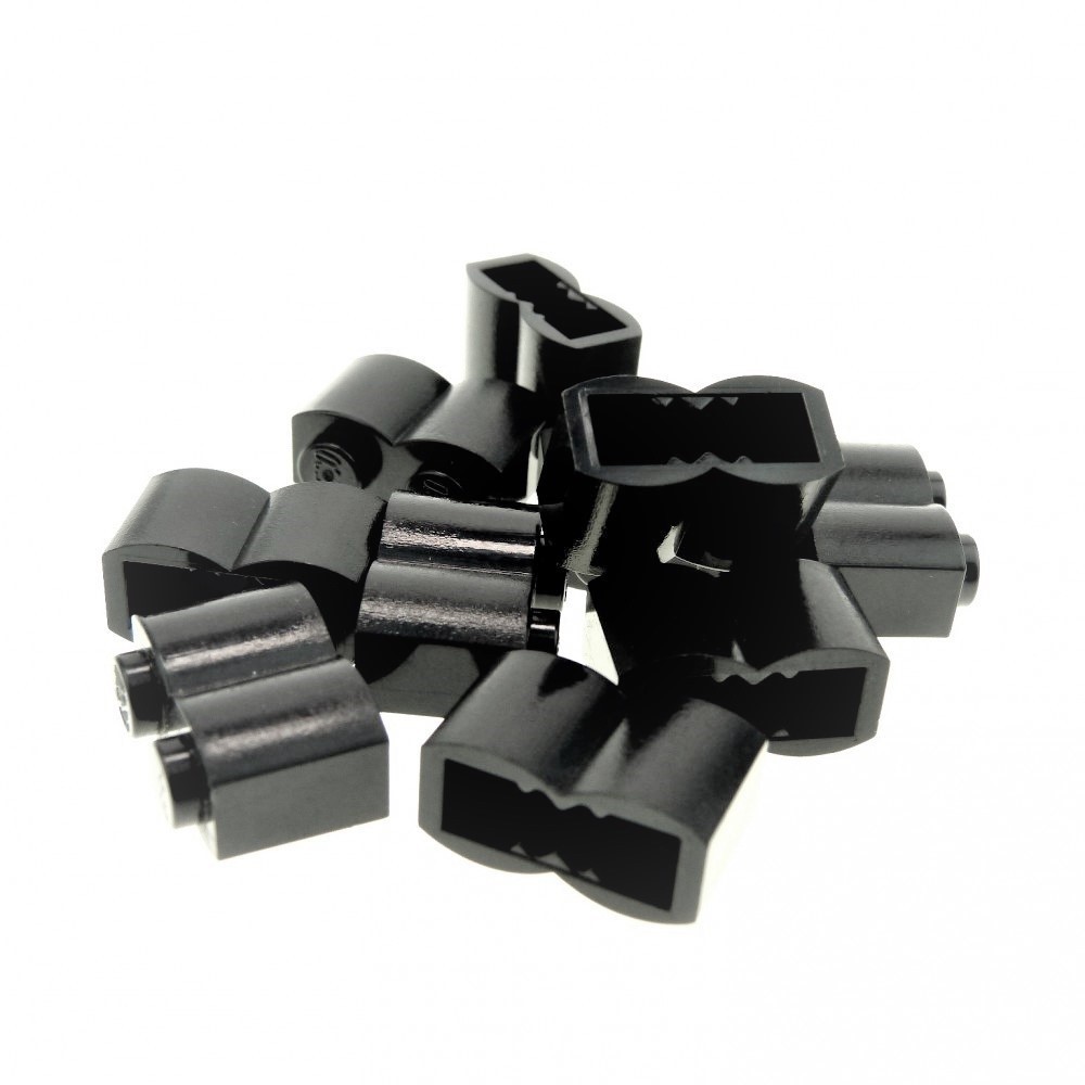 10x Lego Building Brick Modified 1x2x1 Black Palisade Wood Block Profile 30136