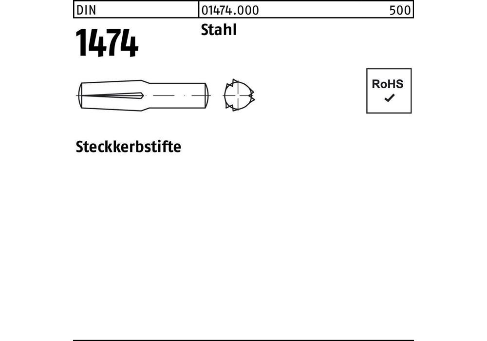 Рейхерный Штеккербстифт DIN 1474 3 x 12 Stahl DIN 1474