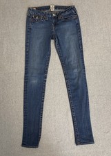 True Religion Jeans Women 29 Blue Jodie Skinny Flap Pockets Y2K Low Rise