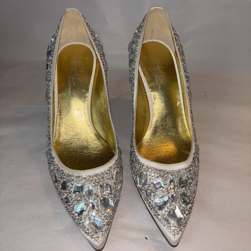 Donald J. Pliner "Nitza" Embellished Beaded Cinderella Wedding Formal Pump EUC - Picture 2 of 12