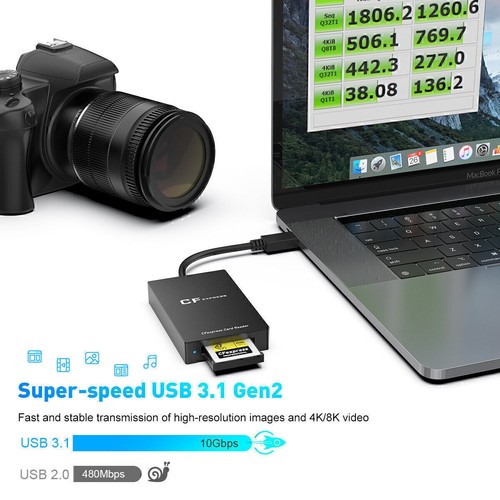 Type B CFexpress Card Reader Adapter ABS USB 3.1 Gen 2 10Gbps CFexpress Reader - Afbeelding 10 van 11