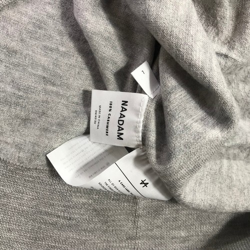 Naadam Sweater Womens Large Full ZIp Hoodie Cashmere Grey Gray $295 Flint C45 - Picture 5 of 9