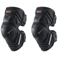 Motorcycle Knee Shin Guard Pads Adjustable for Motocross Black 1 Pair