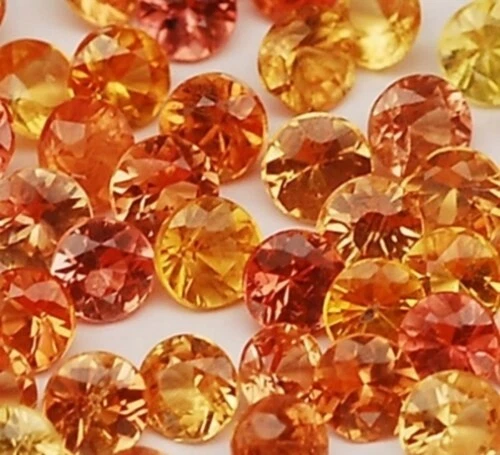 MANDARIN ORANGE SPESSARTITE GARNET 3 MM ROUND CUT ALL NATURAL