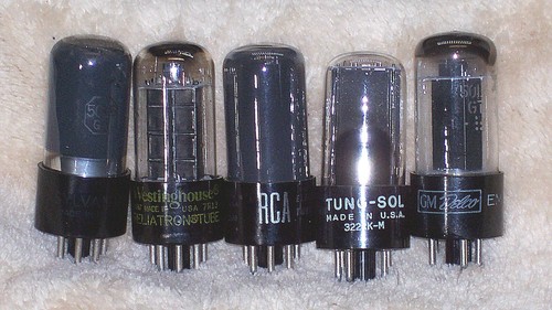 QTY (5) 50L6GT Vacuum Tubes, Mixed Brands, AA5 Radio Group, Tested