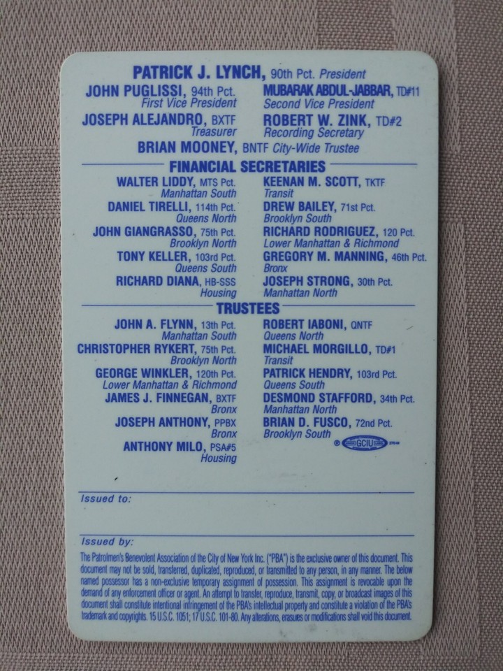 RARE 2008 NYC ADA New York City Assistant District Attorney NYPD PBA