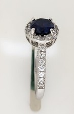 Sterling Silver Cubic Zirconia And Blue Rhinestone Ring Size 7 54