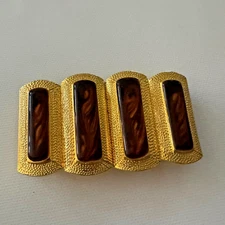 Vintage 1980's Douglas Paquette Belt Buckle Women's Gold Tone 2 Piece