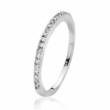 14k Yellow Gold Stackable Thin H/SI Diamond Eternity Wedding Band TCW 0.10 Carat