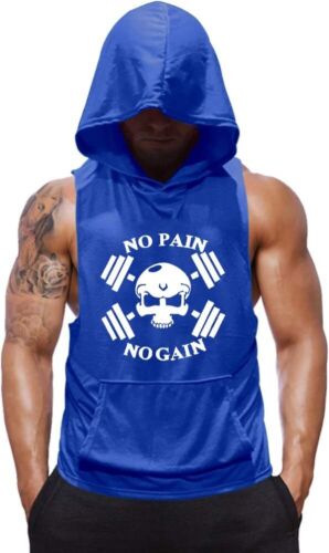 Mens Skull Print Sleeveless Fitness Vest Bodybuilding Workout Tank Tops - Picture 24 of 37