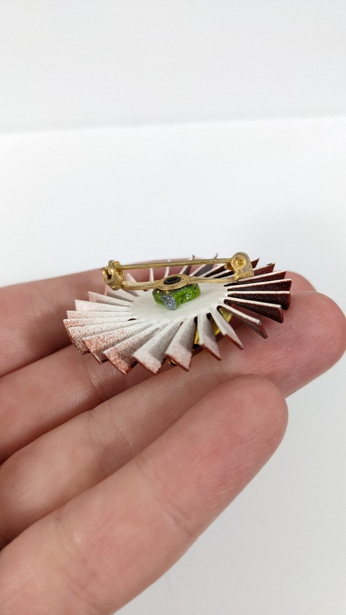 Dandy lion Head Flower Brooch - Dandelion novelty pun Vintage Pin View 4
