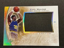 2014 Leaf Q GOLD SPECTRUM PROOF MISSING AUTO & #/1 Karl Malone Utah Jazz #1