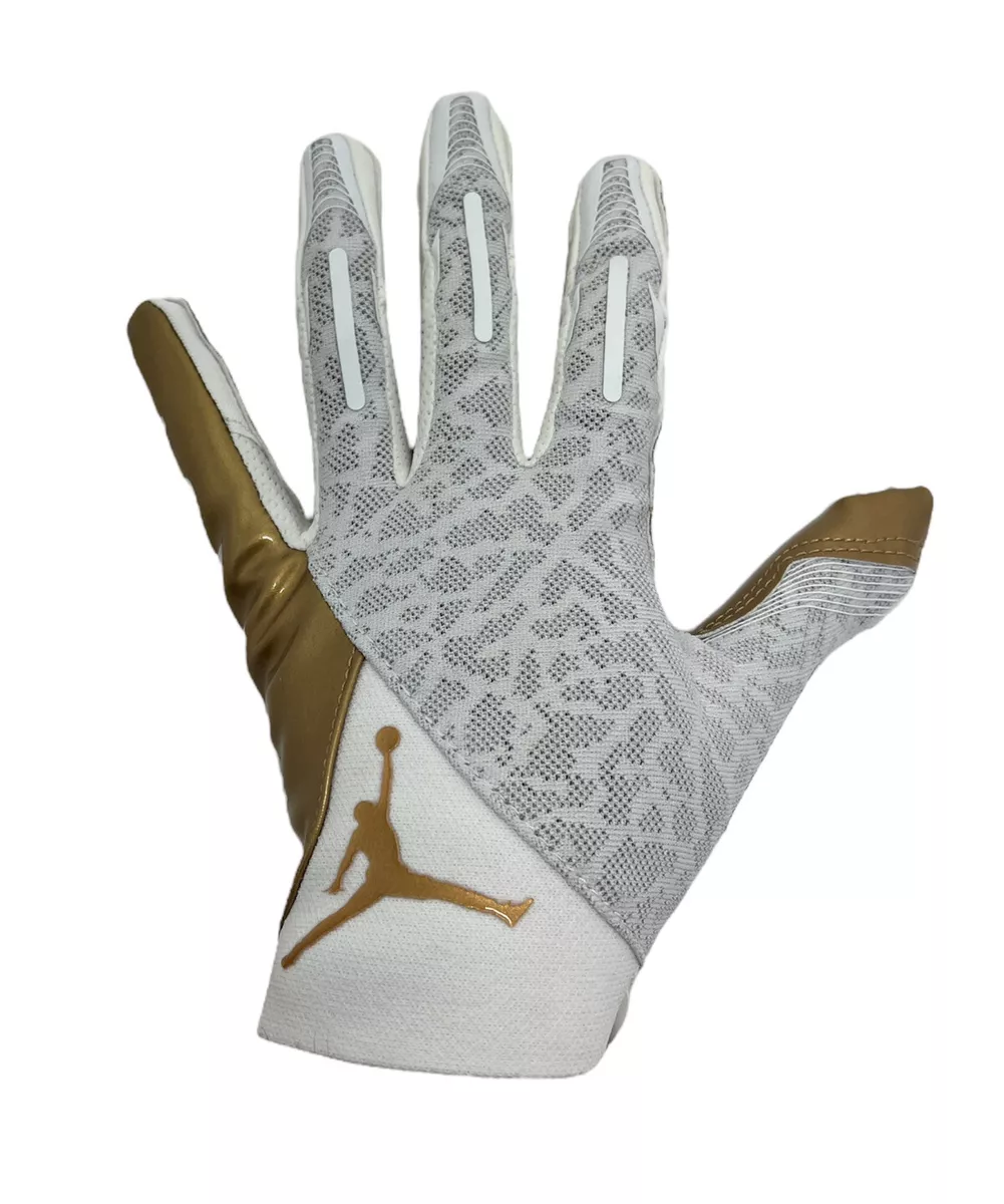 Nike Air Jordan Vapor Knit 4.0 Football Receiver Gloves White Gold