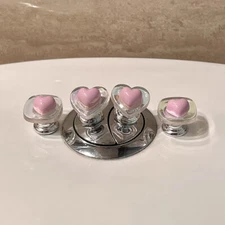 Square Shape Toilet Button Auxiliary Button Heart-Shaped Flush Handle Resin X4