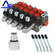 5 Spool Hydraulic Controller 3600PSI SAE Interface 13GPM +Conversion Plug New