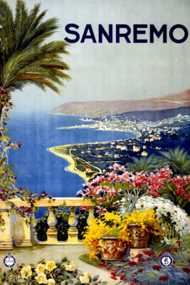 Vintage Sanremo Italy Poster by Vintage Travel Posters Giclee Print Ships Free
