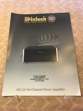 ORIGINAL MCINTOSH-MC126 SIX-CHANNEL POWER AMPLIFIER- GRAPHIC BROCHURE D1043