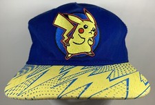Pokemon Pikachu Boys Youth Baseball Hat Yellow Blue Lightning Snapback Cartoon