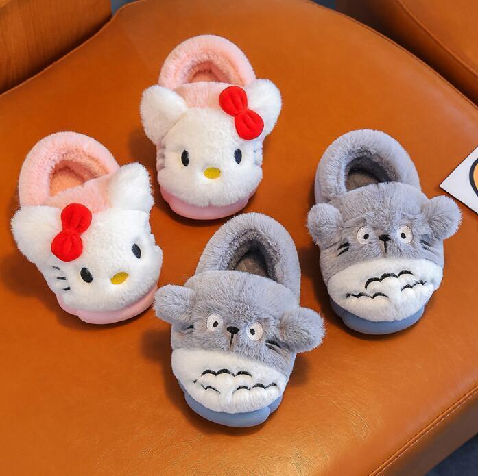 SAOLA Pantofole invernali pelose per ragazze ciabatte per bambini foderate in pelliccia mules scarpe calde casa interno