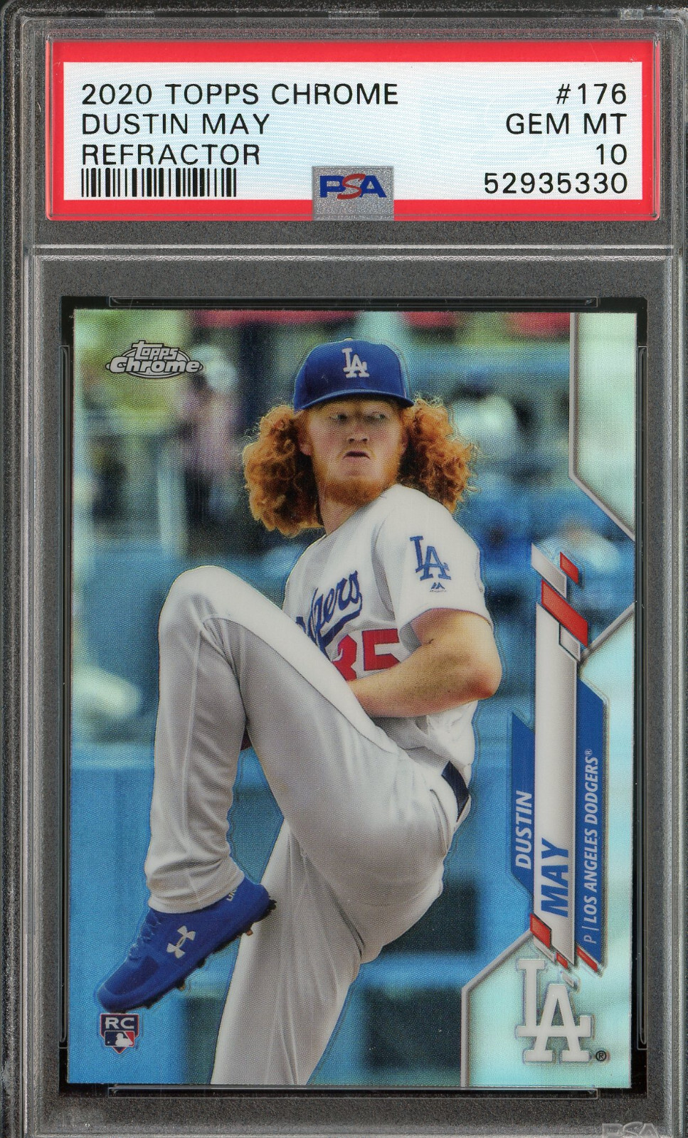 2020 Topps Chrome Refractor Dustin May RC Rookie Card #176 PSA 10 GEM MINT