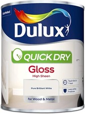 Dulux Quick Dry Gloss 750ML High Sheen For Wood & Metal Pure Brilliant White