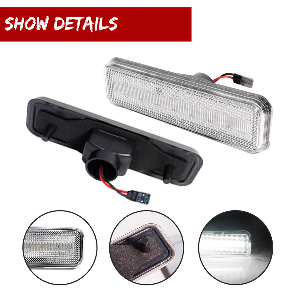 Lente transparente branca para-lama dianteiro luzes indicadoras laterais lâmpadas para Dodge D100 D150 D250 - Imagem 3 de 4