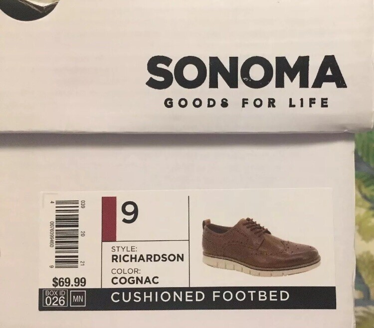 Sonoma Richardson Style MENS Cushioned Footbed Cognac Color  display picture 2