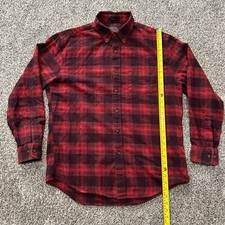 Pendleton Mens Mason Flannel Shirt Size Large Red Plaid Button Up Pocket Chore