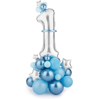 Party Deko blau 1. Geburtstag Party Deko DIY Zahl 1 Ballon Blumenstrauß Set