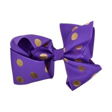 5 Inch Bow With Gold Polka Dots for Girls