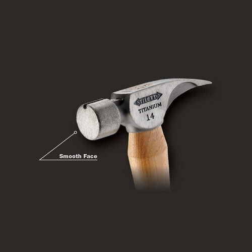 Stiletto Titanium Smooth Face Claw Hammer 14oz w/ 18" Curved Hickory Handle - 第 4/8 張圖片