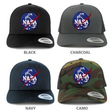 NASA Insignia Logo Embroidered Patch Snapback Trucker Mesh Cap - FREE SHIPPING