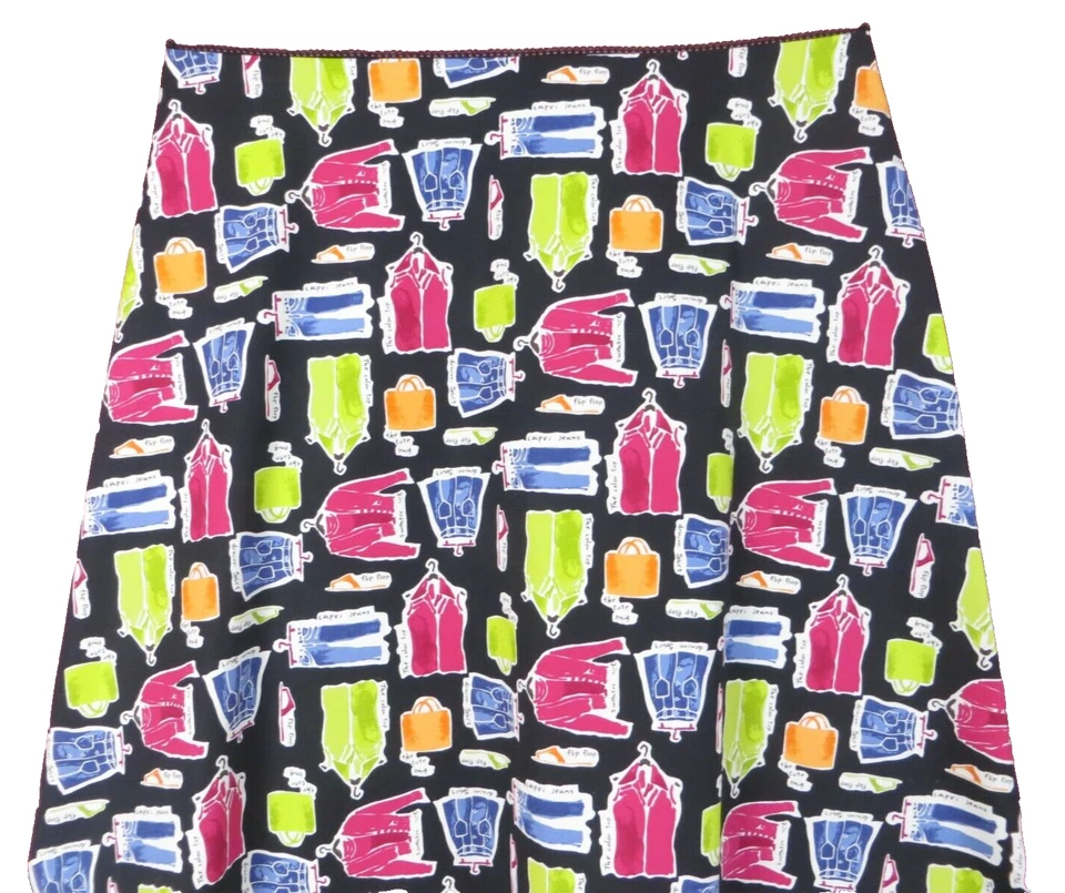 SK16749- VALERIE STEVENS Mujer Algodón Elástico Línea A Falda Colorida Obra de Arte 14 Foto 3 de 4