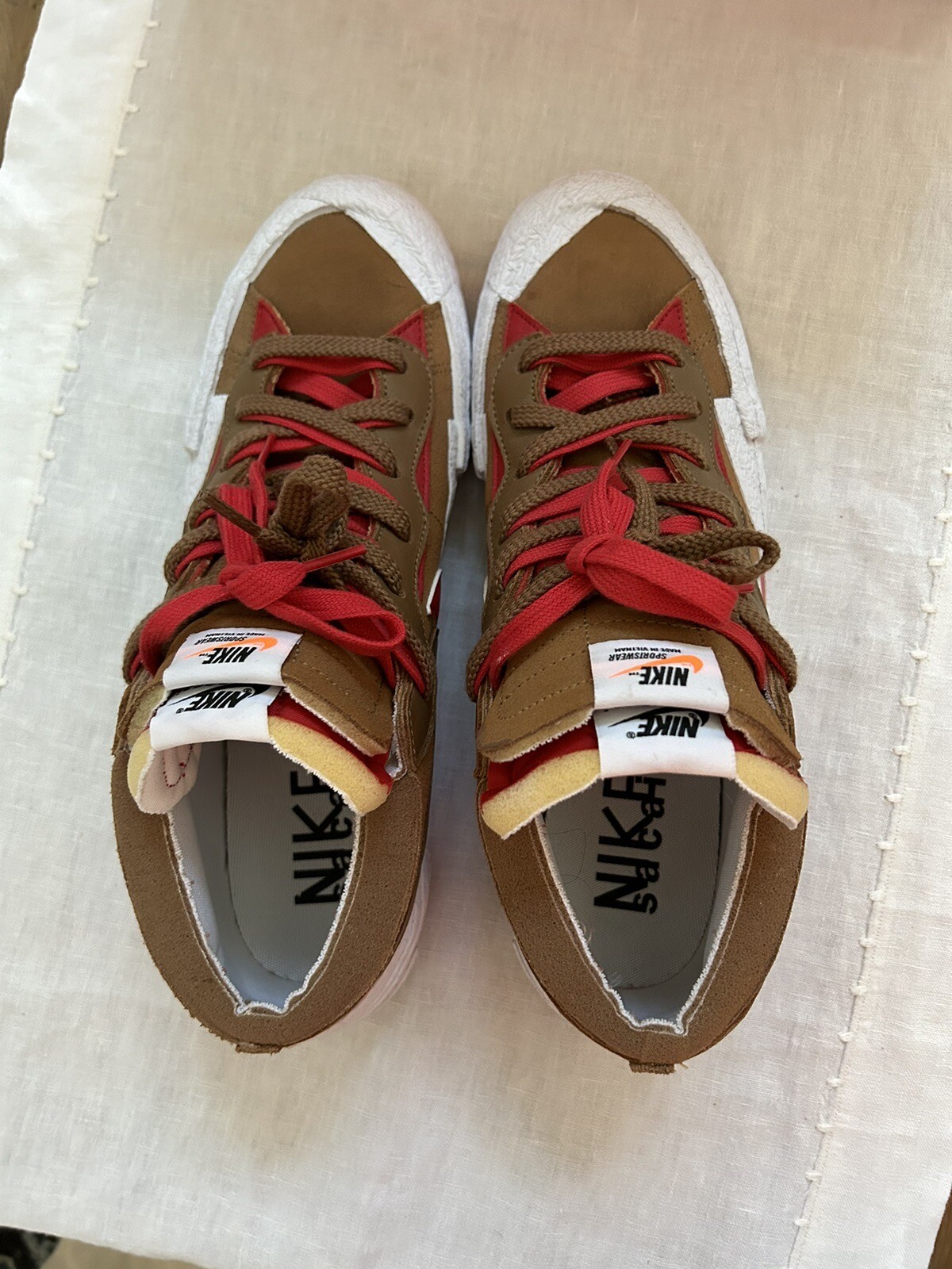 SACAI X NIKE Usatoa tagl 1 ike Nikeer Bla L xacai Sacaine marron chiaronico brit