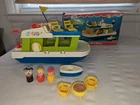 Vintage Fisher-Price Play Family Houseboat w/ Access. & Original Box 1972