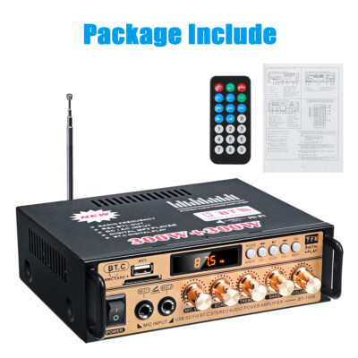 600W Bluetooth Mini Verstärker HiFi Power Audio Stereo Bass AMP USB MP3 FM Auto