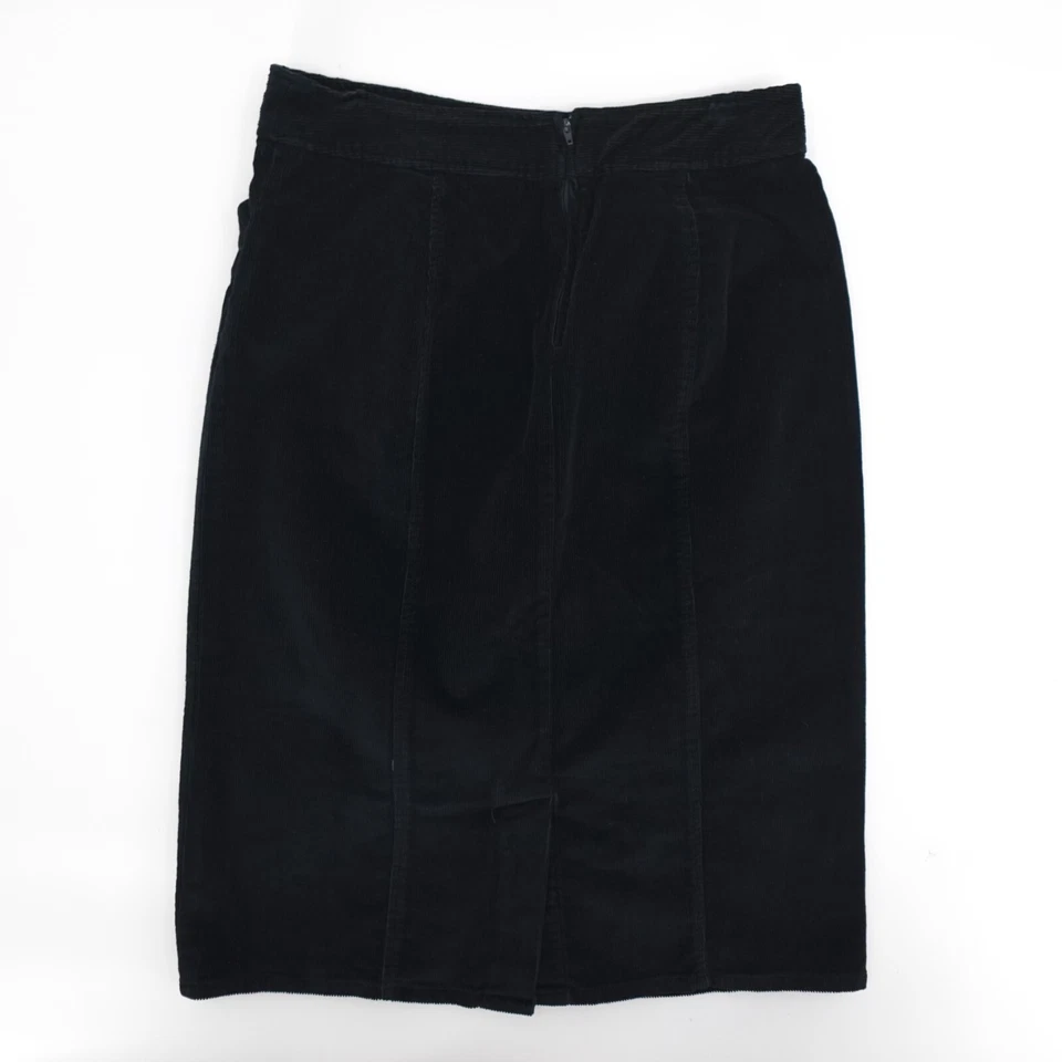 Falda Orvis Mujer 8 Verde Negrizco Pana Línea A Midi Cremallera Bolsillos Abertura Foto 2 de 4