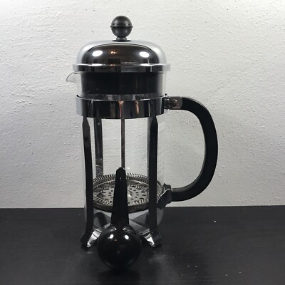 Bodum Chambord Chrome French Press Coffee Maker 1 Liter 34 Ounce 8 Cup Scoop