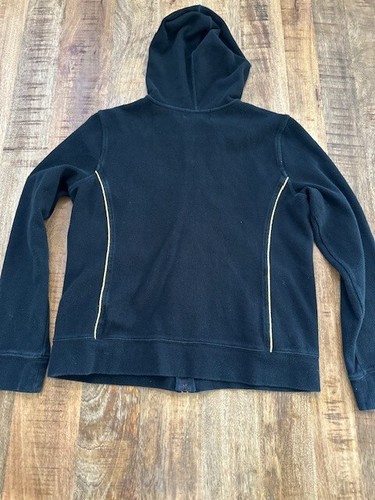 L-RL Lauren Active Ralph Lauren Full Zip Hoodie Jacket Gold Crest Trim Black M - Picture 6 of 8