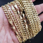 Premium 14K Stamped Gold plated 4~10mm Brass Miami Cuban Chain Bling Necklace