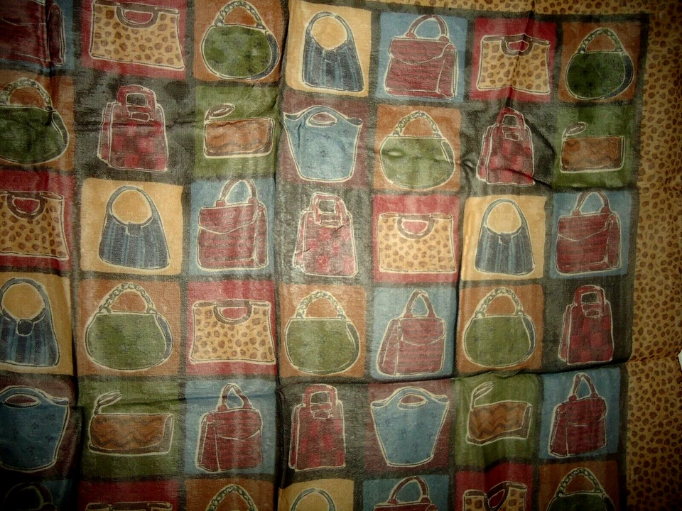 #4De Colección Talbots Japón Bufanda de Seda Cuadrada Transparente Leopardo Animal Monederos Estampado Talla-19" Foto 2 de 4