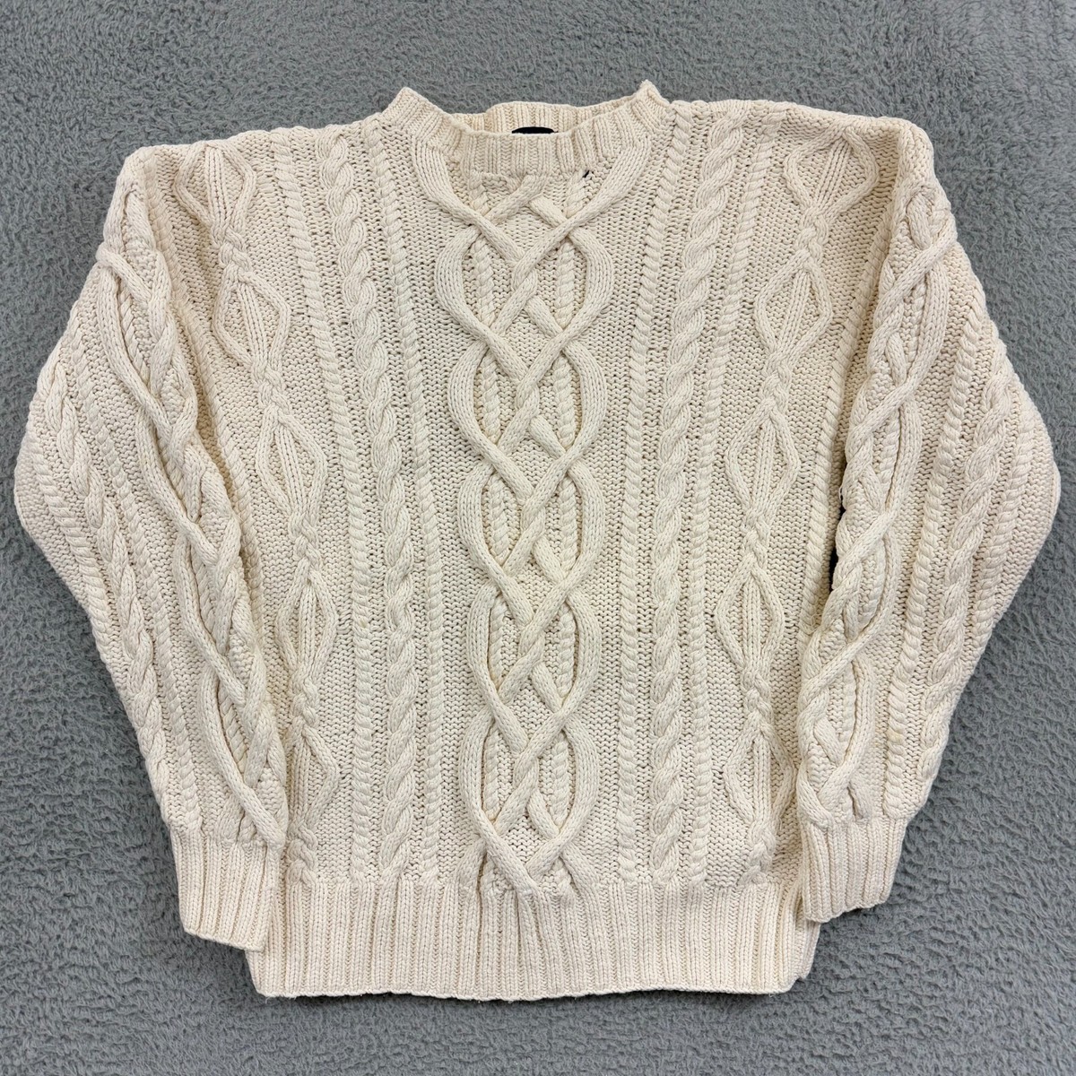 名作 80s old gap knit Vintage Gap Sweater Mens Medium Beige Cable Knit Heavy