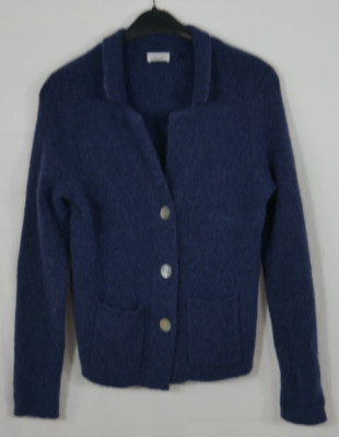 GERRY WEBER Traumhafte Strickjacke Blau Weich mit MOHAIR und WOLLE Größe 36 TOP!