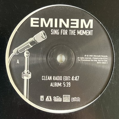 Eminem - Sing For The Moment Single 12 /Aftermath (EX) 2002 Promo Rap