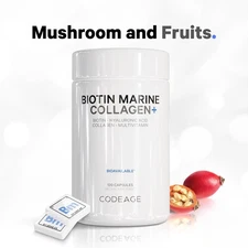 Biotin Marine Collagen Peptides - Wild-Caught Marine Collagen Types I & III, ...
