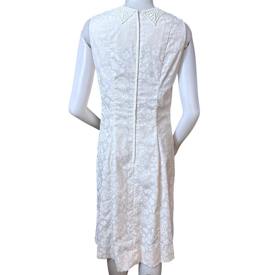 Vestido recto floral vintage años 60 "The Lilly" Pulitzer blanco roto sin mangas 12 Foto 4 de 4