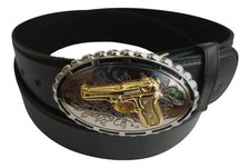 Pistola Mexicana Calibre .45 Charro Vaquero Cinturón Hebilla Hebilla Hebilla Hebilla Hecha en México